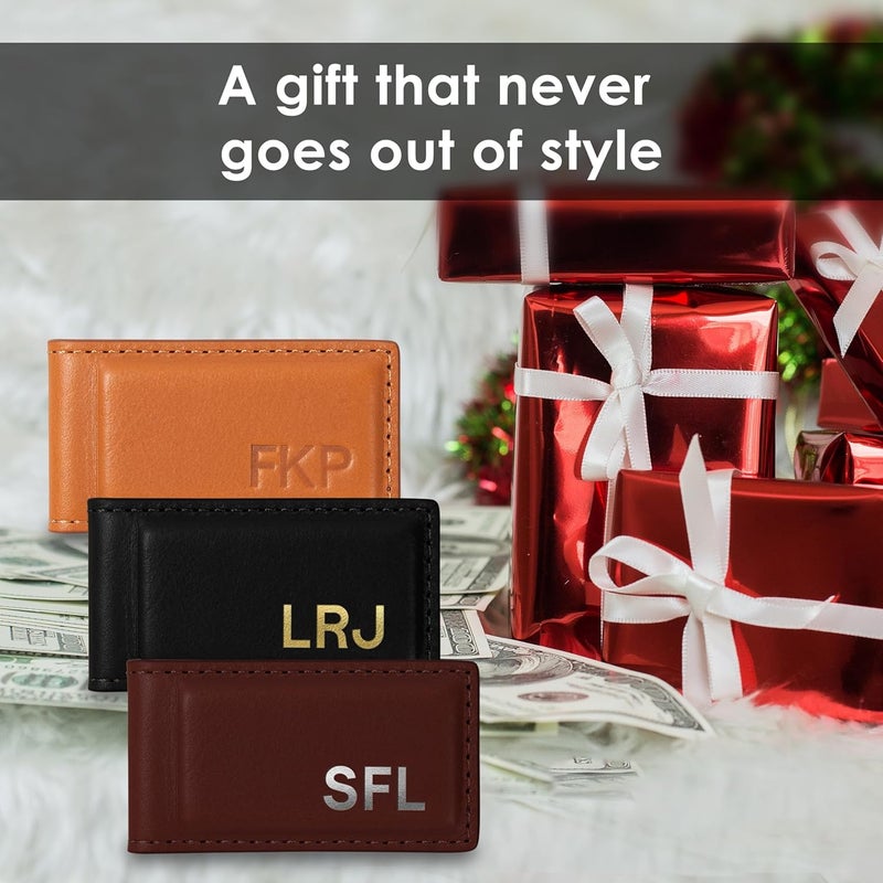 NORTHWIND Personalized Magnetic Leather Money Clip – Full Grain Leather Slim Wallet – Handmade in USA – Minimalist Cash Holder - Image 5